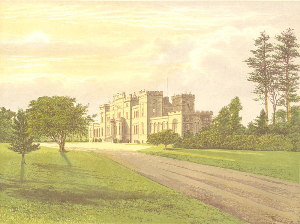 ROSSIE CASTLE, Montrose, Forfarshire (Macdonald) 1893 old antique print